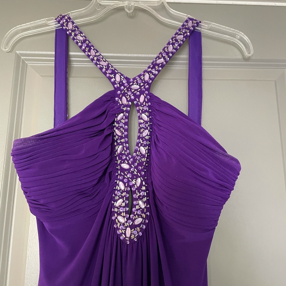 Purple beaded gown size 8